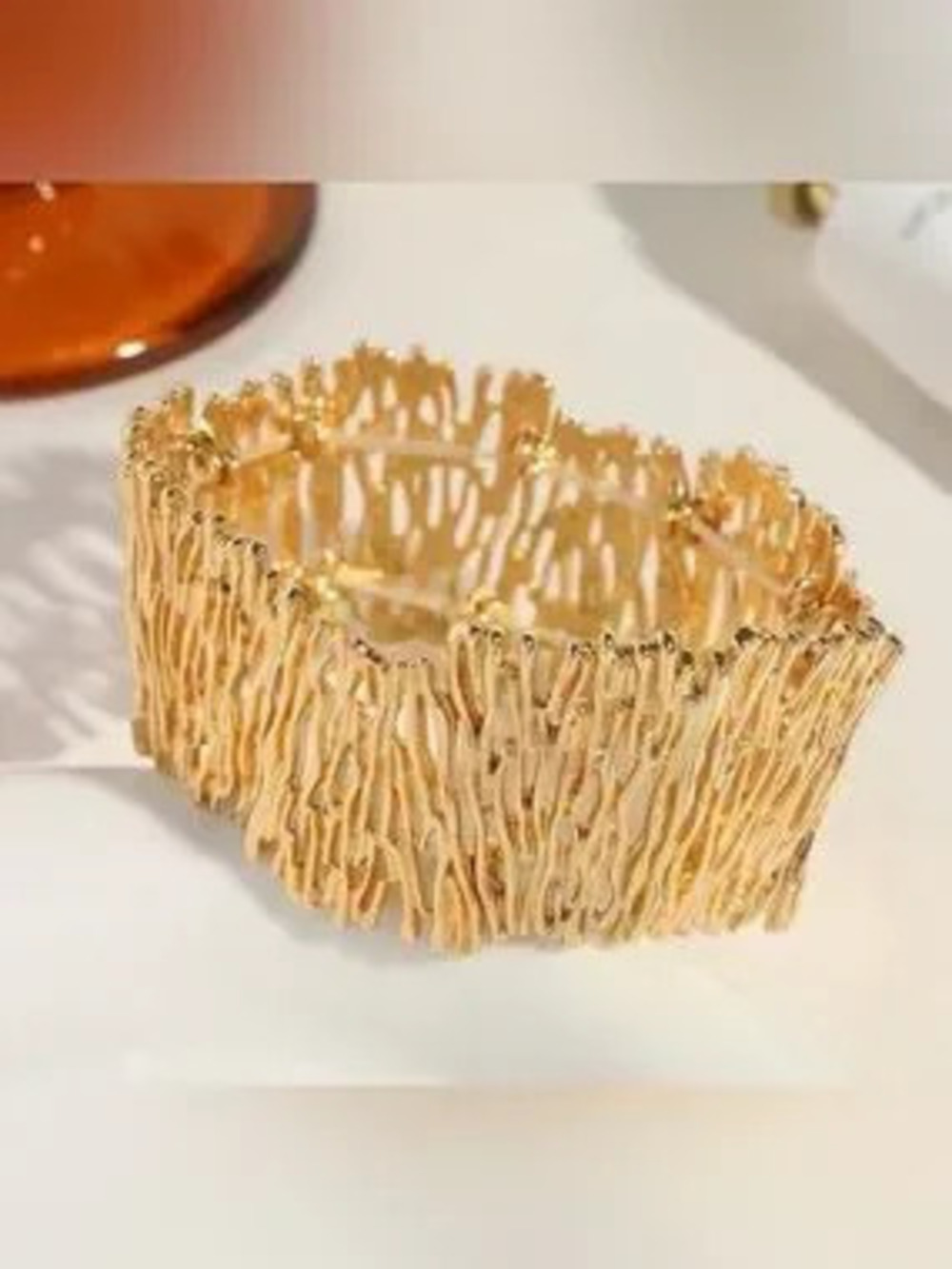 Textured Wide Cuff Style Stretch Bracelet